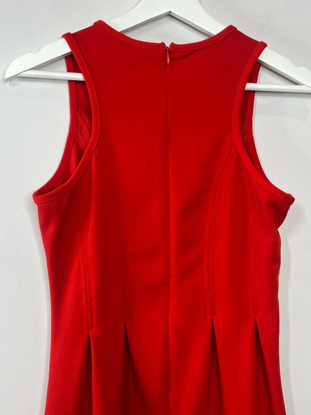 Alya Dress Womens Small Red Fit Flare Pleated Sleeveless Career Party - Picture 7 of 12